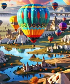 Airballoons In Cappadocia Diamond Painting