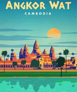 Angkor Wat Cambodia Poster Diamond Painting