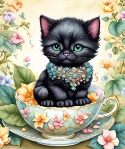 Baby Black Cat Diamond Painting