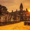 Bakong Temple Cambodia Sunset Diamond Painting