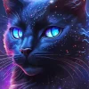 Black Cat With Galaxy Eyes Diamond Painting