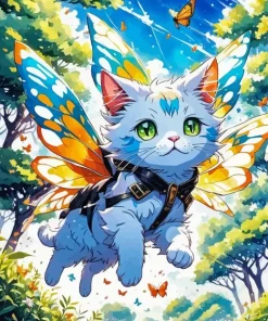 Butterfly Cat Diamond Painting
