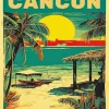 Cancun Mexico Vintage Poster Diamond Painting