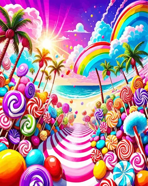 Candies Paradise Diamond By Numbers Candies Paradise Diamond Painting