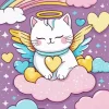 Cartoon Angel Cat Diamond Painting