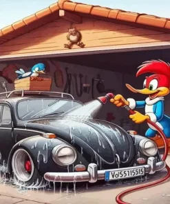 Cartoon Car Wash Diamond Painting