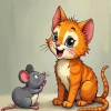 Cartoon Cat And Mouse Art Diamond Painting