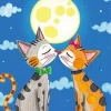 Cartoon Cats Kissing Diamond Painting