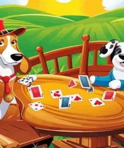 Cartoon Dogs Playing Cards Diamond Painting