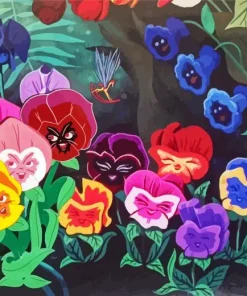 Cartoon Pansies Diamond Painting