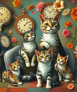 Cat Family Diamond Painting