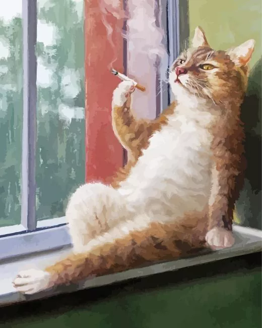 Cat Smoking Cigarette Diamond Dotz Cat Smoking Cigarette Diamond Painting