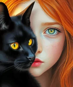 Cat Eyes And Girl Diamond Painting