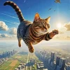 Cat Flying In The Sky Diamond Painting