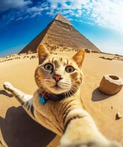 Cat Selfie With Pyramid Diamond Painting