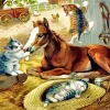 Cats And Horse Diamond Painting