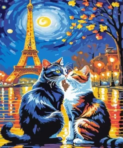 Cats In Paris Diamond Painting