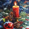 Christmas Candle Art Diamond Painting