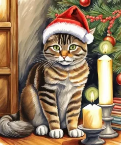 Christmas Cat Diamond Painting