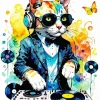 Cool Dj Cat Diamond Painting