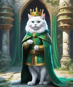 Emerald Prince Cat Diamond Painting