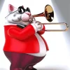 Fat Cat Playing Trombone Diamond Painting