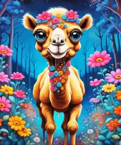 Floral Camel Diamond Painting