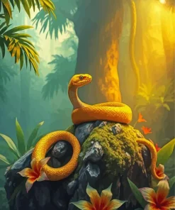 Golden Lancehead Diamond Painting