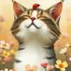 Ladybug On Cat Diamond Painting