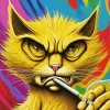 Mad Cat Smoking Diamond Painting
