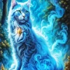 Magical Blue Smoke Cat Diamond Painting