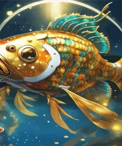 Metallic Carp Fish Diamond Painting