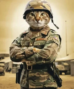 Military Cat Diamond Painting