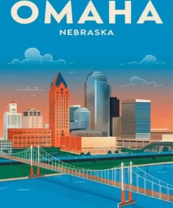 Nebraska Omaha Travel Poster Diamond Painting