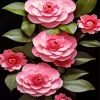 Pink Camellia Flowers Diamond Painting