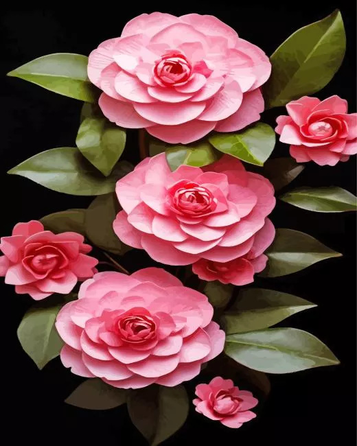 Pink Camellia Flowers Diamond Paintings Pink Camellia Flowers Diamond Painting