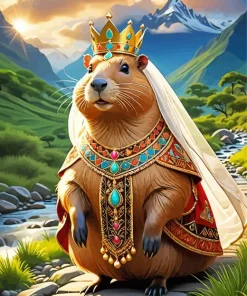Queen Capybara Diamond Painting