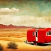 Red Caravan In Desert Diamond Painting