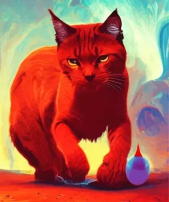 Red Cat Diamond Painting