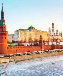 The Moscow Kremlin In Winter Diamond Painting