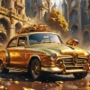 Vintage Golden Car Diamond Painting