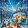 Winter Caravan Camp Diamond Painting