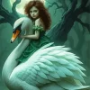 Aesthetic Girl And Swan Diamond Painting