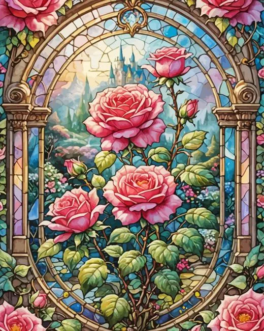aesthetic glass pink rose art Diamond Paintings Aesthetic Glass Pink Rose Art Diamond Painting