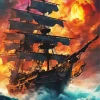 Aesthetic Pirate Ship Diamond Painting