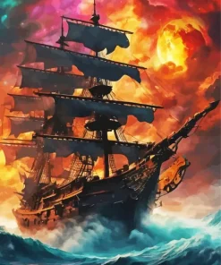 Aesthetic Pirate Ship Diamond Painting
