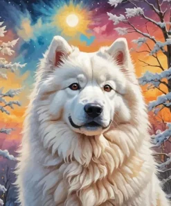 Aesthetic Samoyed Art Diamond Painting