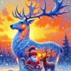 Aesthetic Santa And Animals Art Diamond Painting