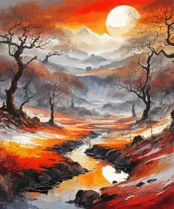 Aesthetic Scottish Landscape Diamond Painting