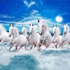 Aesthetic Seven White Horse Art Diamond Painting